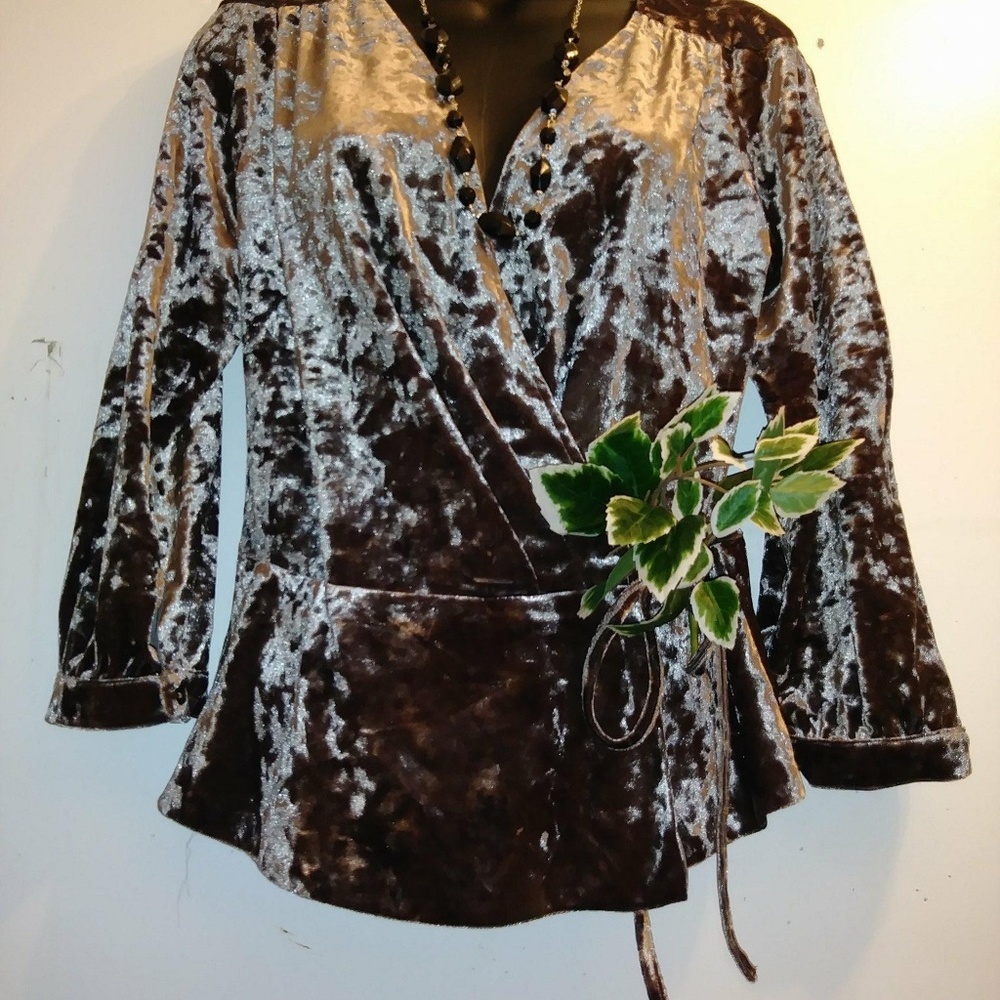 Women's velvet crush blouse - Picture 3 of 3